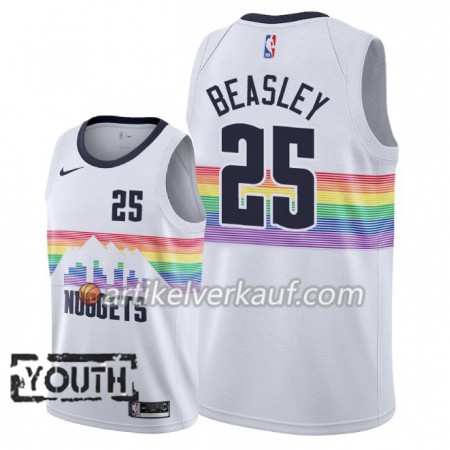 NBA Denver Nuggets Trikot Malik Beasley 25 2018-19 Nike City Edition Weiß Swingman - Kinder